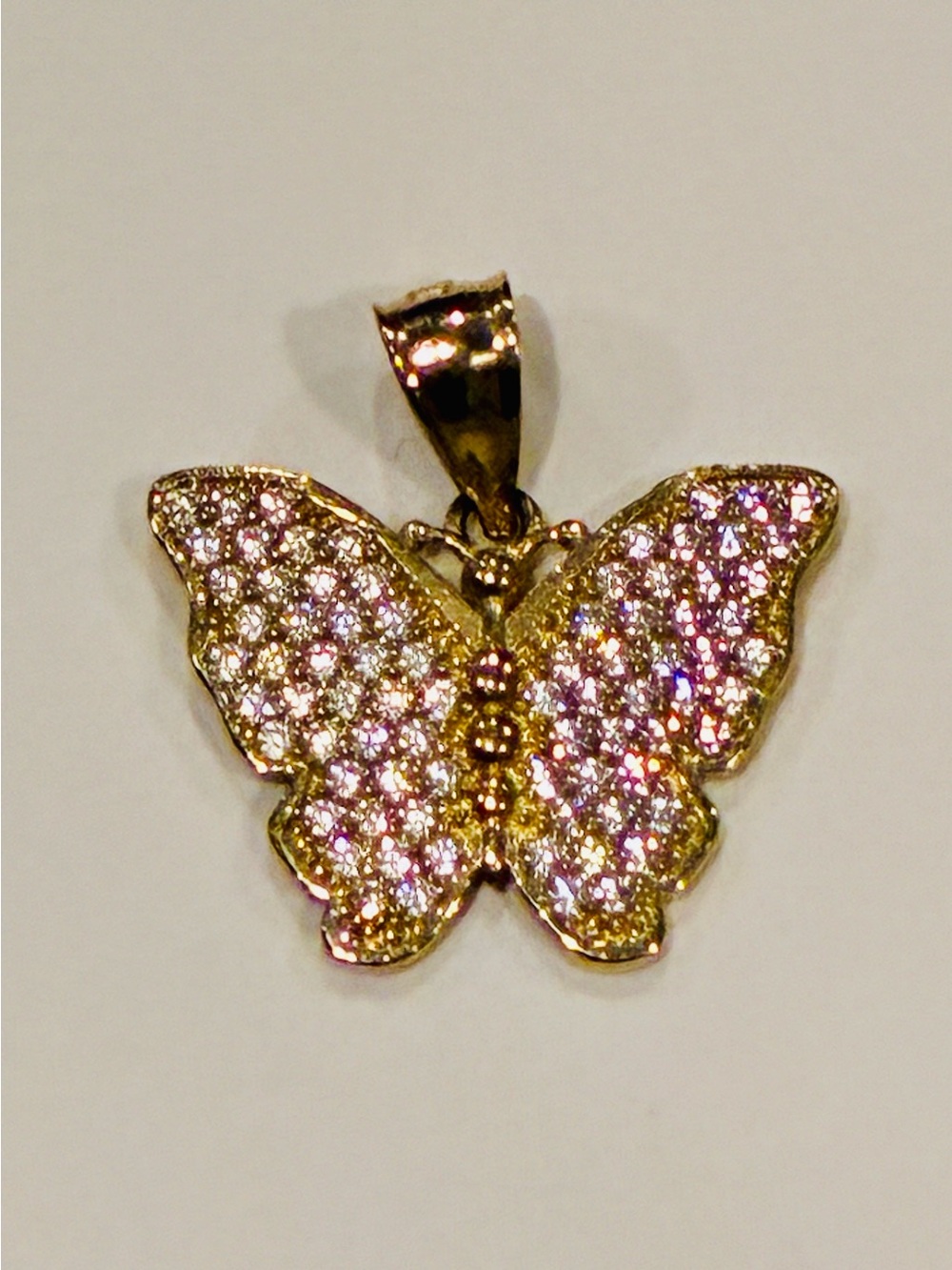 Solid 10k Gold Butterfly Pendant